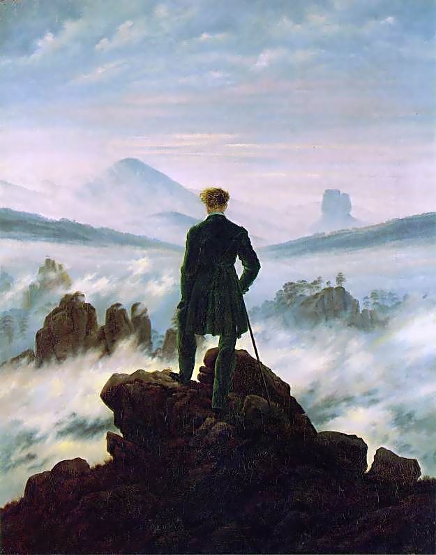 Caspar David Friedrich : le voyageur contemplant une mer de nuages